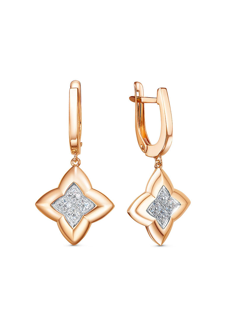 

Серьги подвески из красного золота с фианитом Kari Jewelry 1094020018, 1094020018