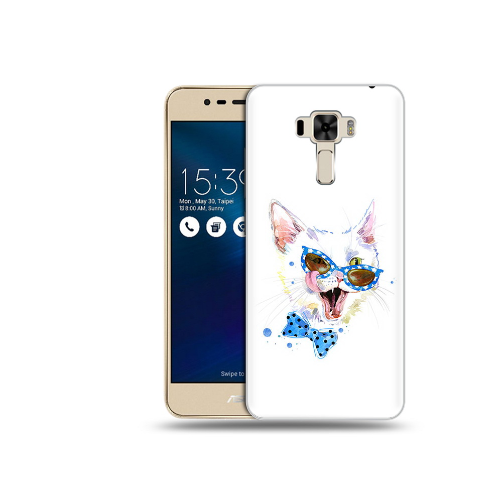 

Чехол MyPads Tocco для Asus ZenFone 3 белый кот (PT40480.655.229), Прозрачный, Tocco