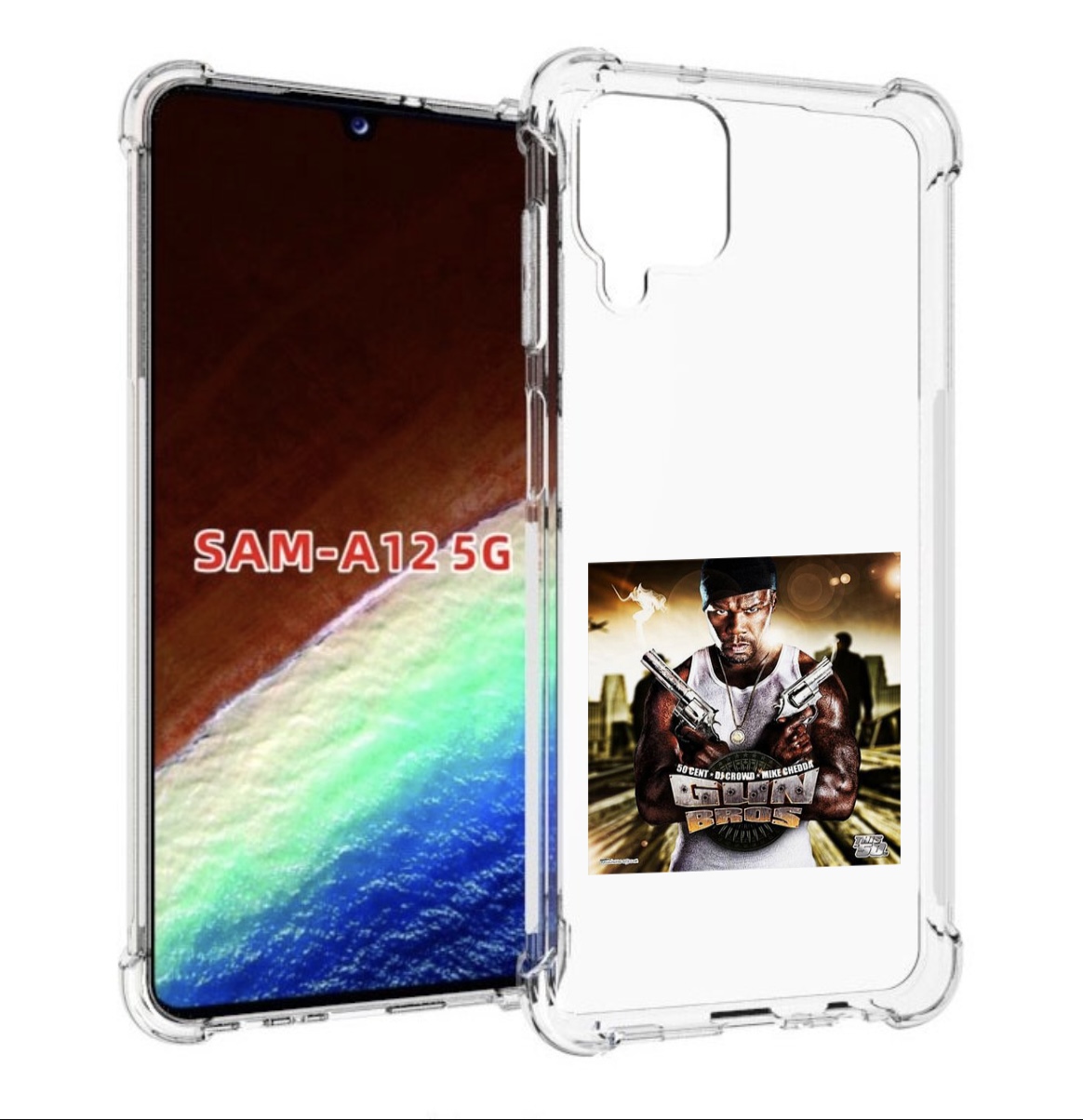 Чехол MyPads 50 Cent - Gun Bros для Samsung Galaxy A12 (SM-A125F) 2020/21 Tocco