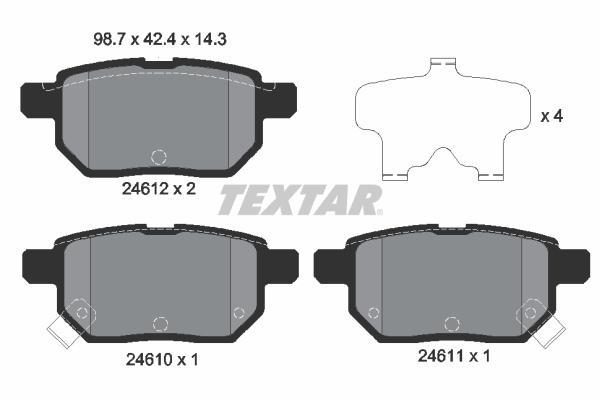 

Тормозные колодки Textar дисковые 2461001