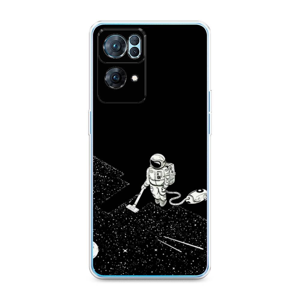 

Чехол Awog на Oppo Reno 7 Pro "Космонавт с пылесосом", Разноцветный, 258250-4
