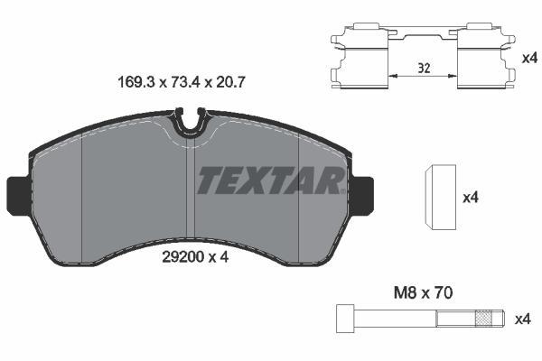 

Тормозные колодки Textar дисковые 2920002