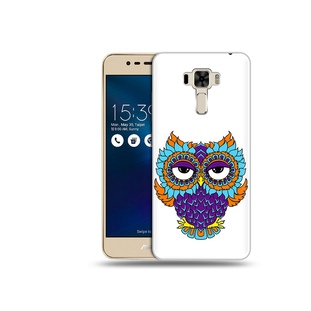 Чехол MyPads Tocco для Asus ZenFone 3 Цветная сова (PT40480.655.198)