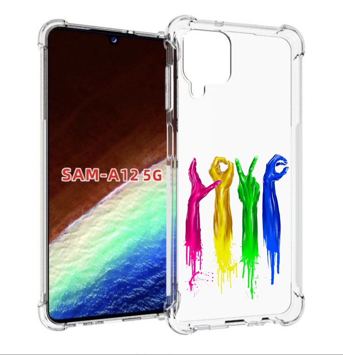 

Чехол MyPads яркие руки love для Samsung Galaxy A12 (SM-A125F) 2020/21/A12 Nacho SM-A127F, Прозрачный, Tocco