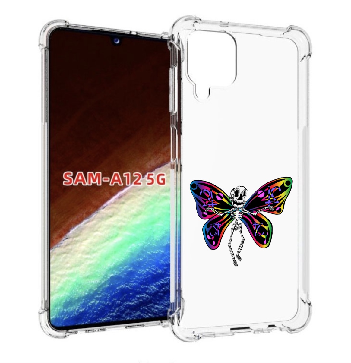 

Чехол MyPads эффект бабочки для Samsung Galaxy A12 (SM-A125F) 2020/21/A12 Nacho SM-A127F, Прозрачный, Tocco