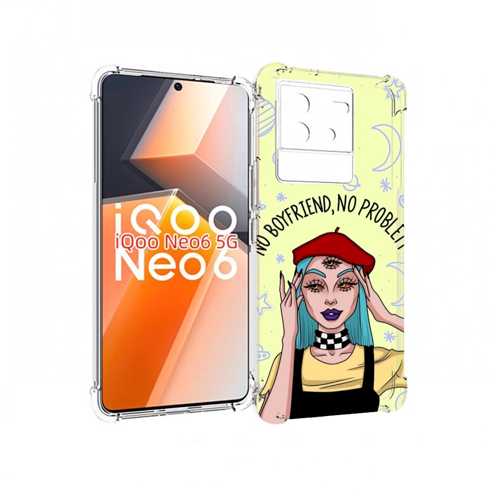 

Чехол MyPads нет-проблем-нет-мужчин женский для Vivo iQoo Neo 6 5G, Прозрачный, Tocco