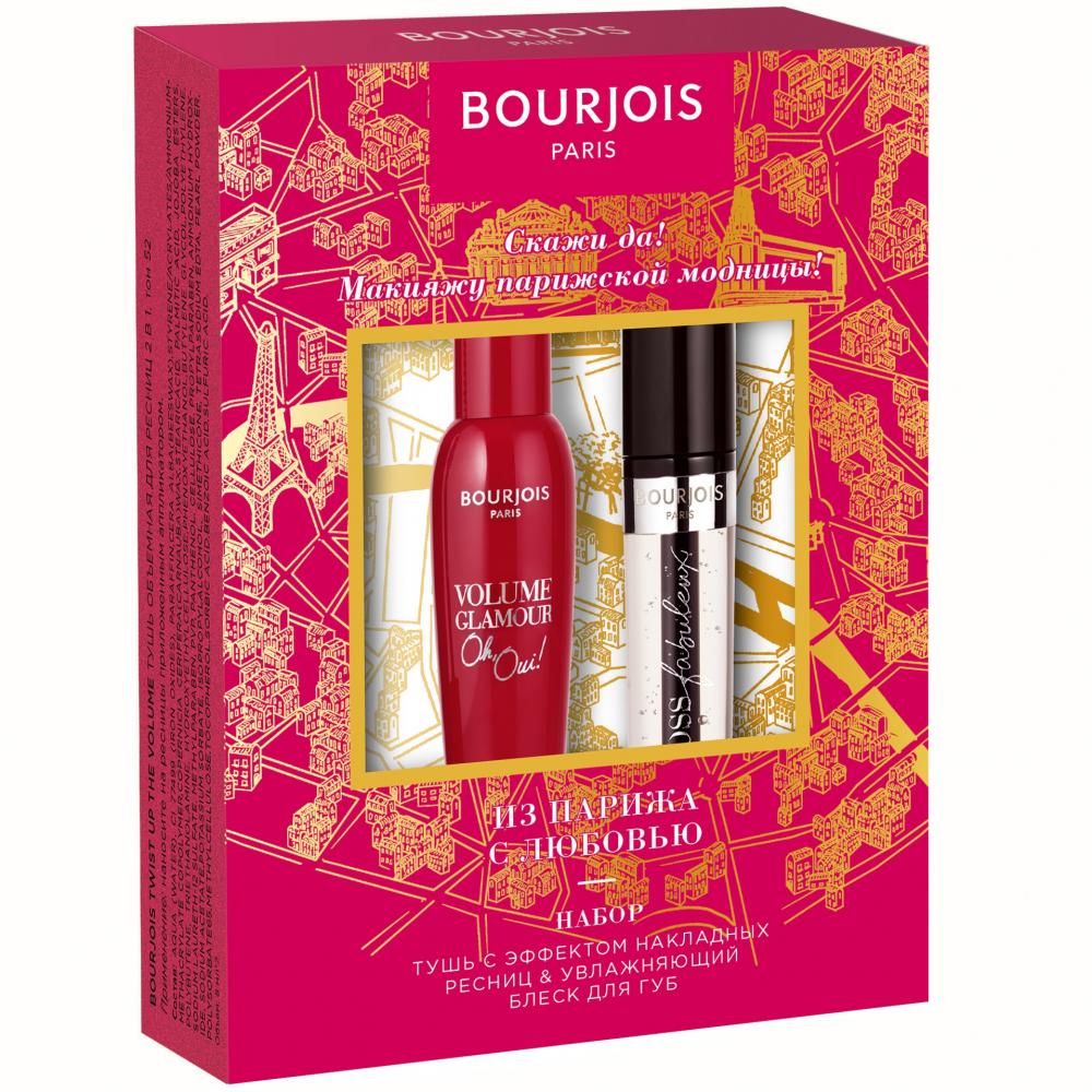 Купить Пабор Bourjois Тушь для ресниц Volume glamour oh oui_ black + Блеск для губ gloss fabuleux