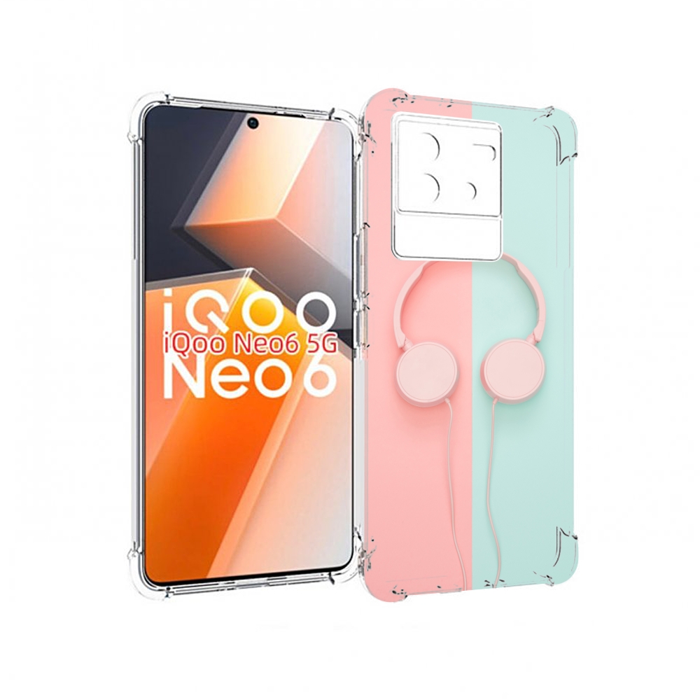 

Чехол MyPads наушники-минимализм для Vivo iQoo Neo 6 5G, Прозрачный, Tocco