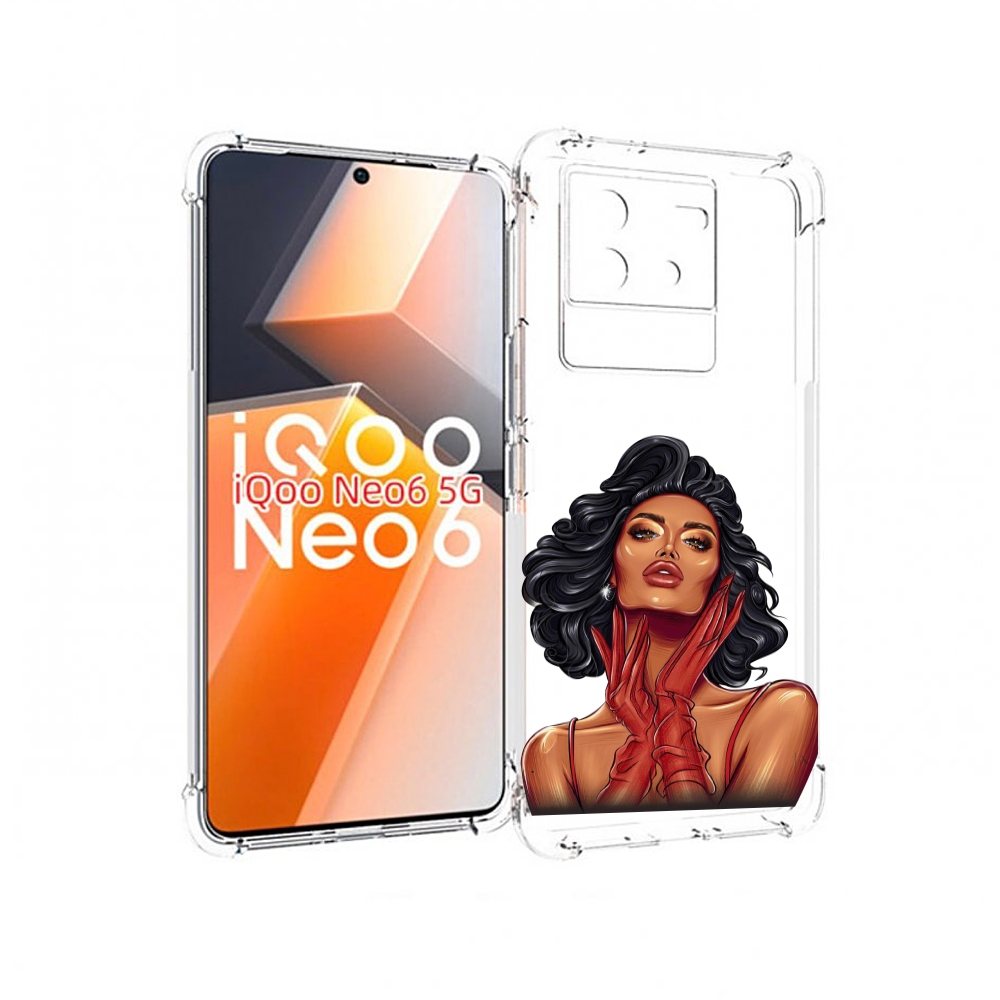 

Чехол MyPads мулатка-в-перчатках женский для Vivo iQoo Neo 6 5G, Прозрачный, Tocco