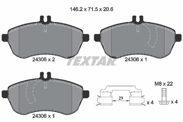 

Тормозные колодки Textar дисковые 2430602