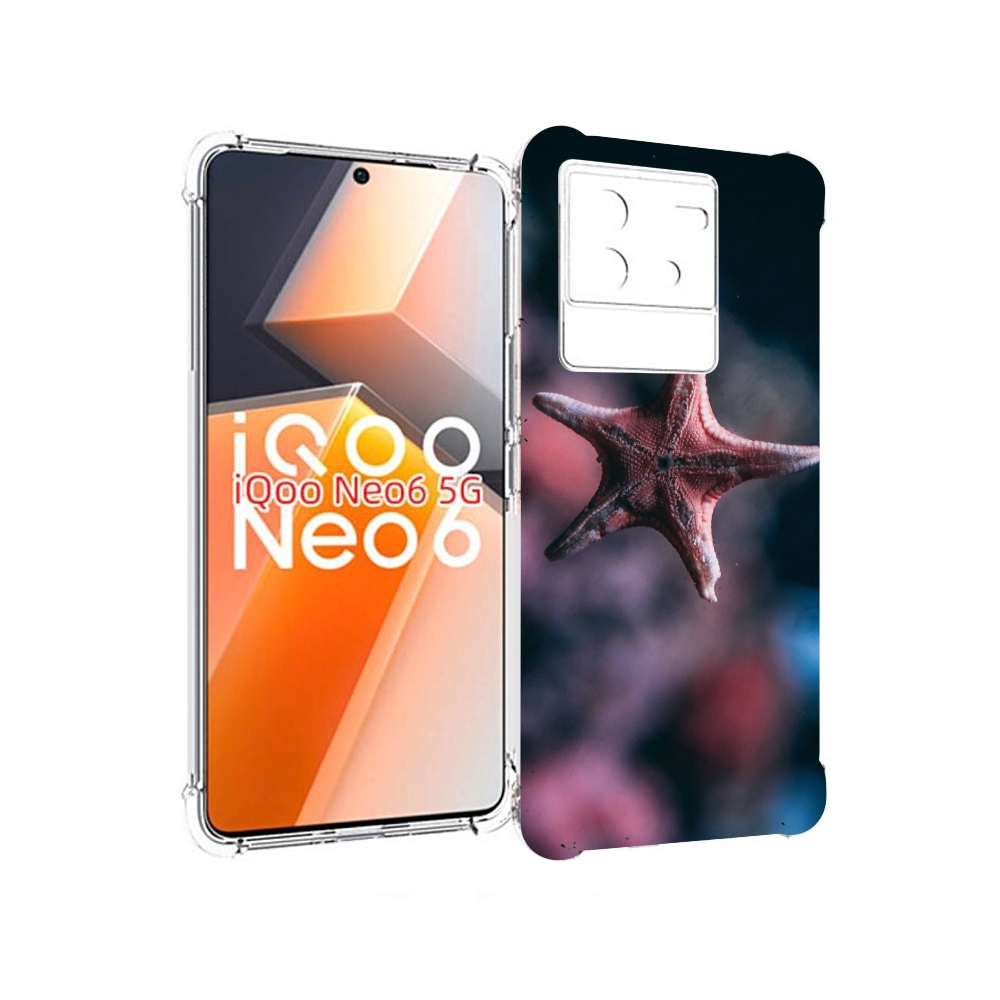 

Чехол MyPads морская-звезда---starfish для Vivo iQoo Neo 6 5G, Прозрачный, Tocco