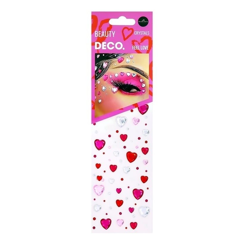 

Стразы для лица и тела Deco Love by Miami tattoos feel Love, Розовый