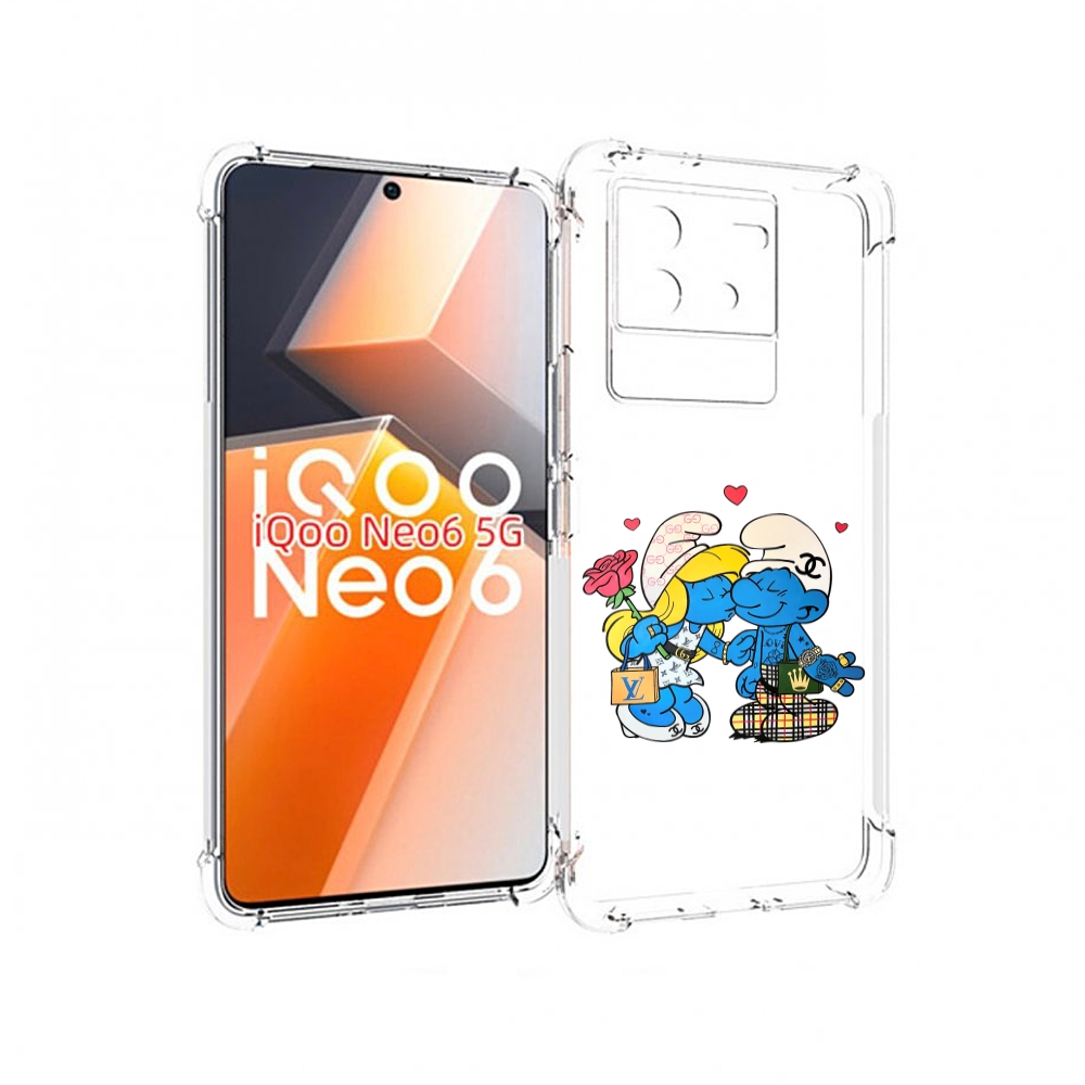 

Чехол MyPads модные-смурфики для Vivo iQoo Neo 6 5G, Прозрачный, Tocco