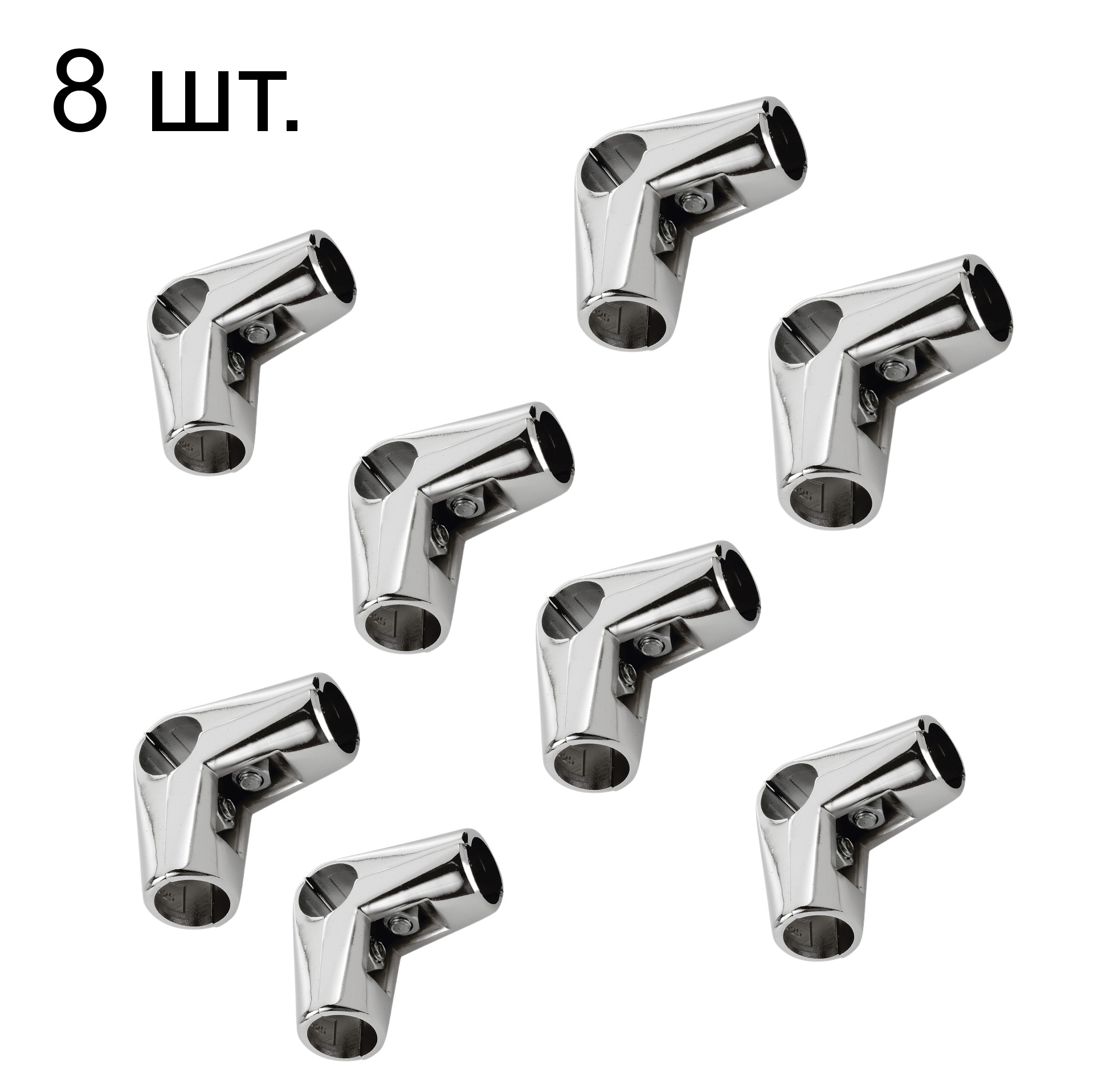 

Держатель трубы двойной, для трубы D25 , комплект 8 шт, Серебристый