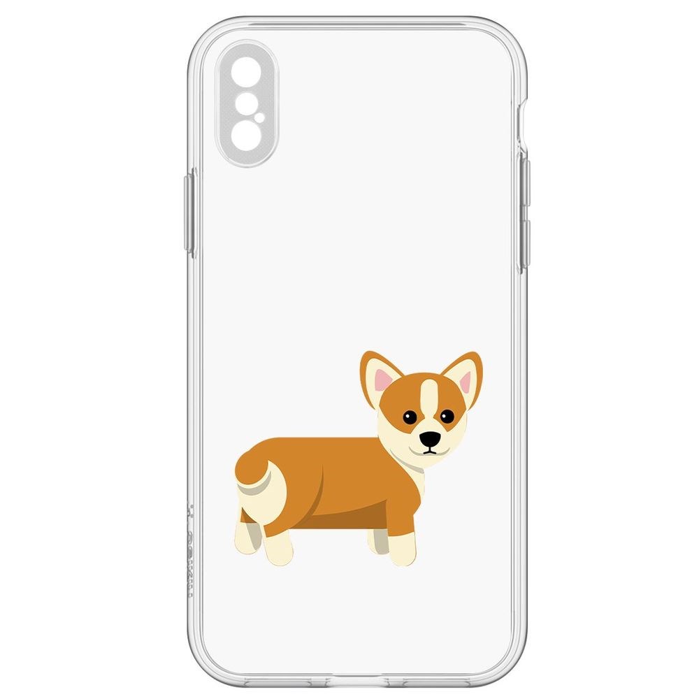 

Чехол-накладка Рисованный корги вид 1 для iPhone X, Прозрачный