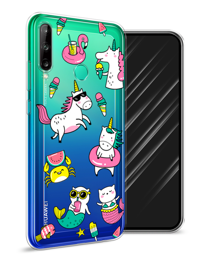 

Чехол Awog на Huawei P40 lite E "На отдыхе", Белый;голубой;розовый, 612450-2