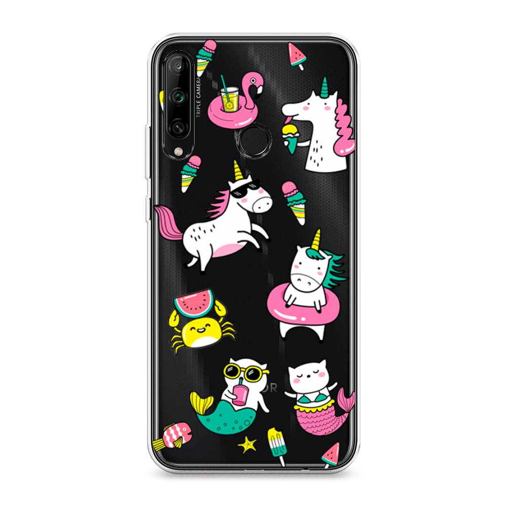 

Чехол Awog на Honor 9C "На отдыхе", Белый;голубой;розовый, 612550-2