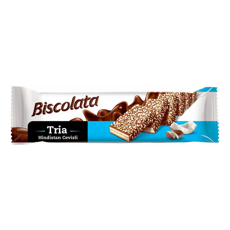 

Вафли Biscolata Tria с кокосовой начинкой в молочном шоколаде 100 г, Tria