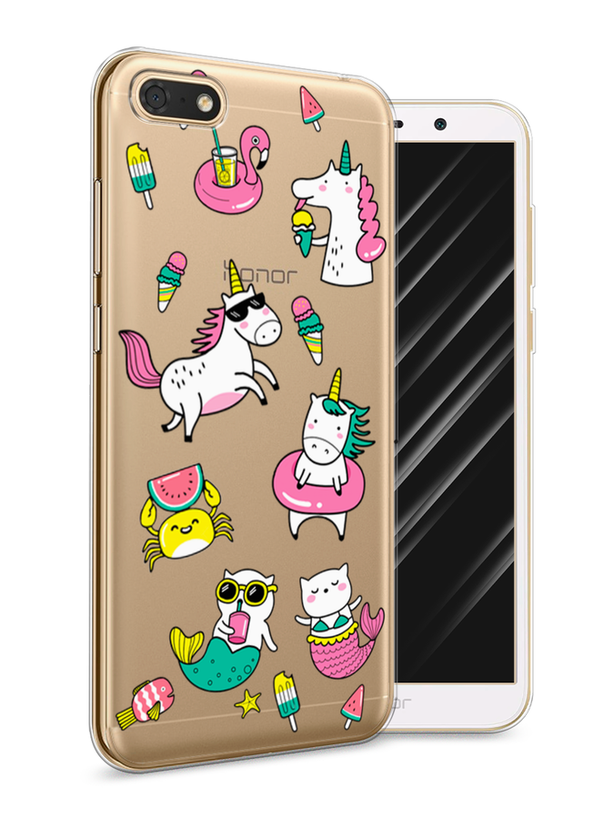 

Чехол Awog на Honor 7A "На отдыхе", Белый;голубой;розовый, 65250-2