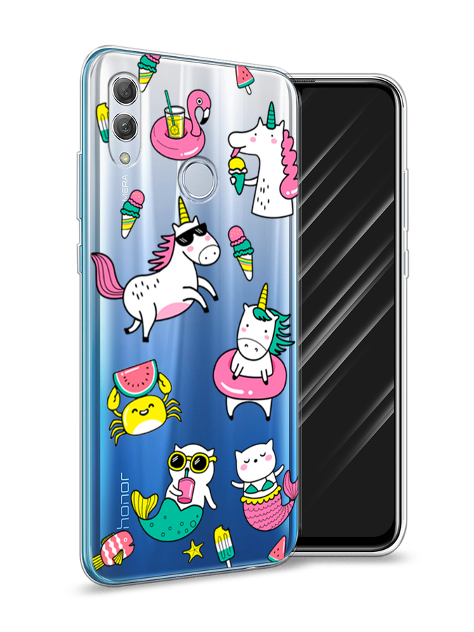

Чехол Awog на Honor 10 Lite "На отдыхе", Белый;голубой;розовый, 67550-2