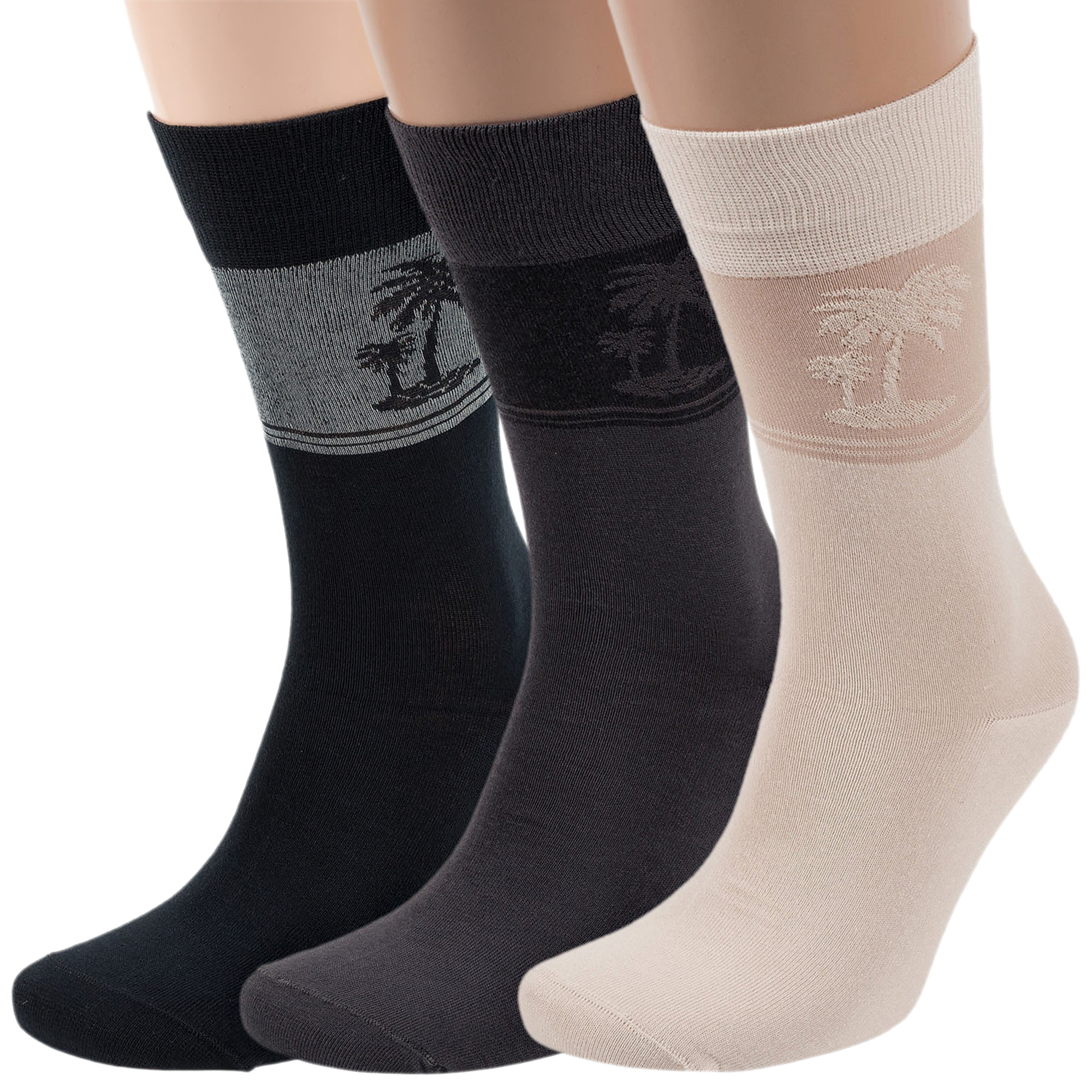 Комплект носков мужских ХОХ 3-X-1202 черных; серых; бежевых 27