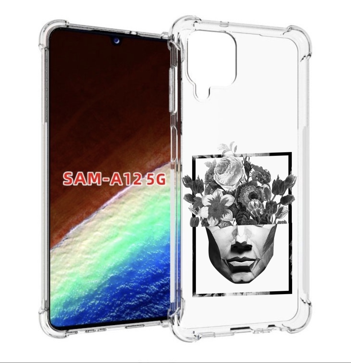 

Чехол MyPads черно белая ваза в абстракции для Samsung Galaxy A12 (SM-A125F) 2020/21, Прозрачный, Tocco