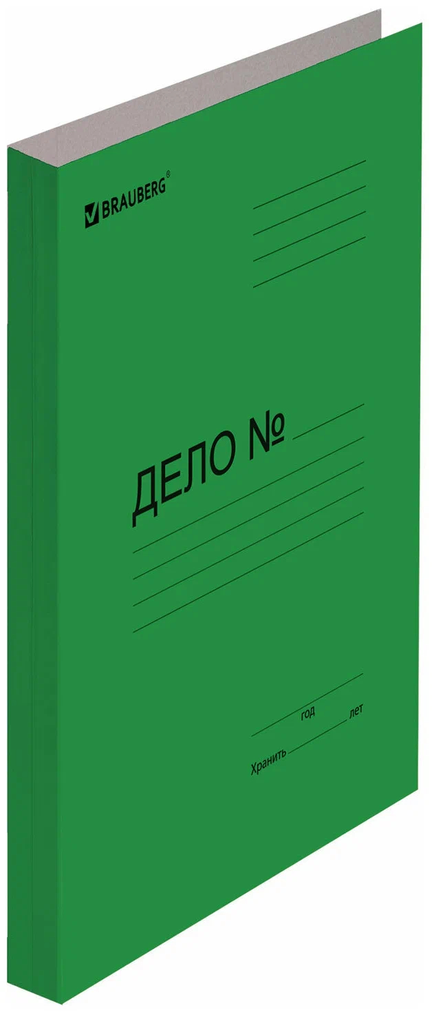 

Папка-скоросшиватель Brauberg А4, до 200л., 360 г/м2, зеленая, 25шт., Зеленый