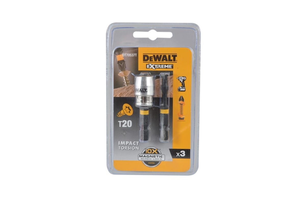 фото Вставка dewalt torx t20 50мм 2шт. + удлинитель dt70537t-qz