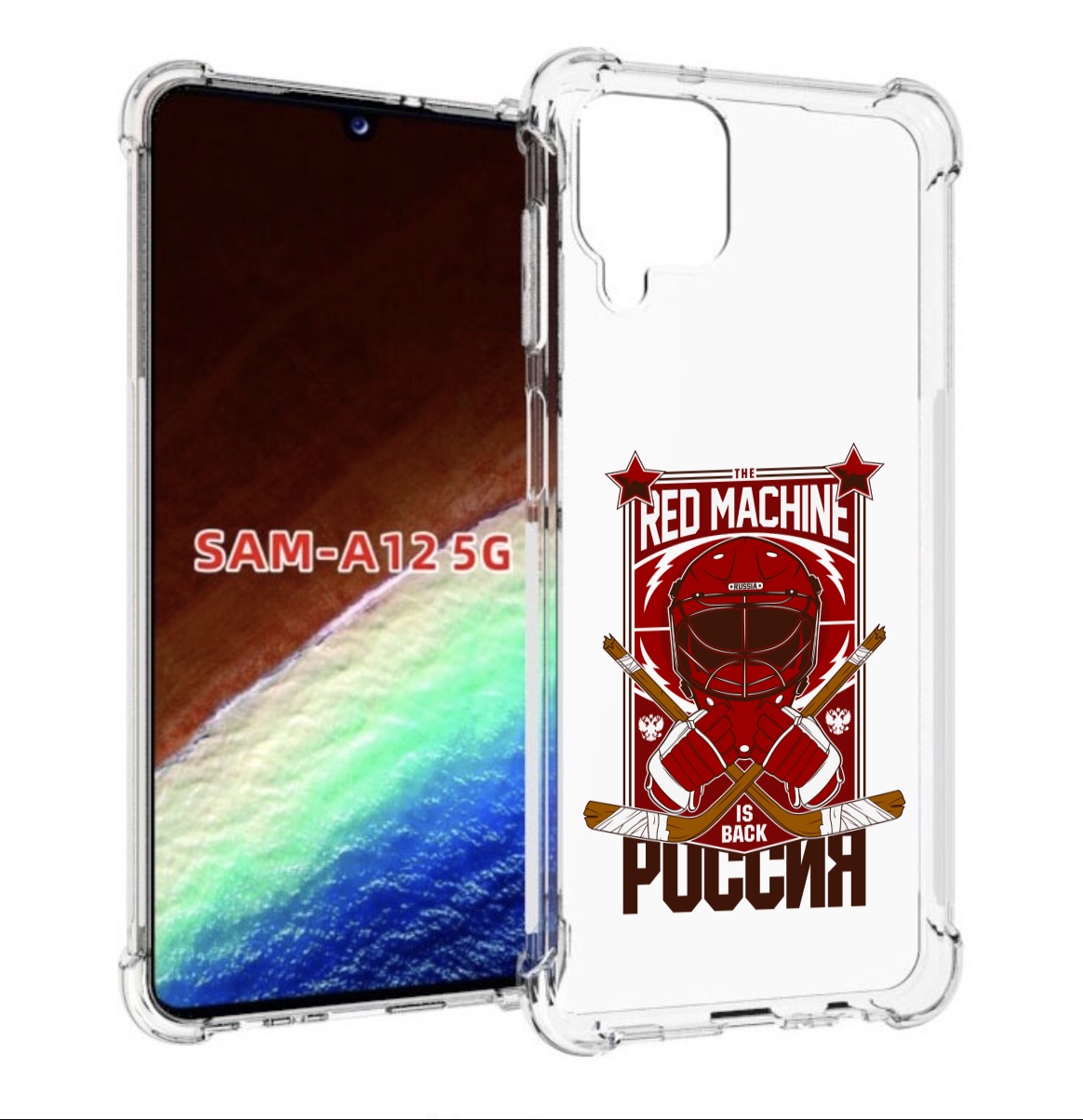 

Чехол MyPads хоккей россия для Samsung Galaxy A12 (SM-A125F) 2020/21/A12 Nacho SM-A127F, Прозрачный, Tocco