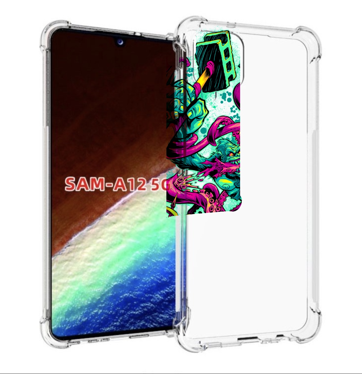 

Чехол MyPads фиолетовый кракен для Samsung Galaxy A12 (SM-A125F) 2020/21, Прозрачный, Tocco