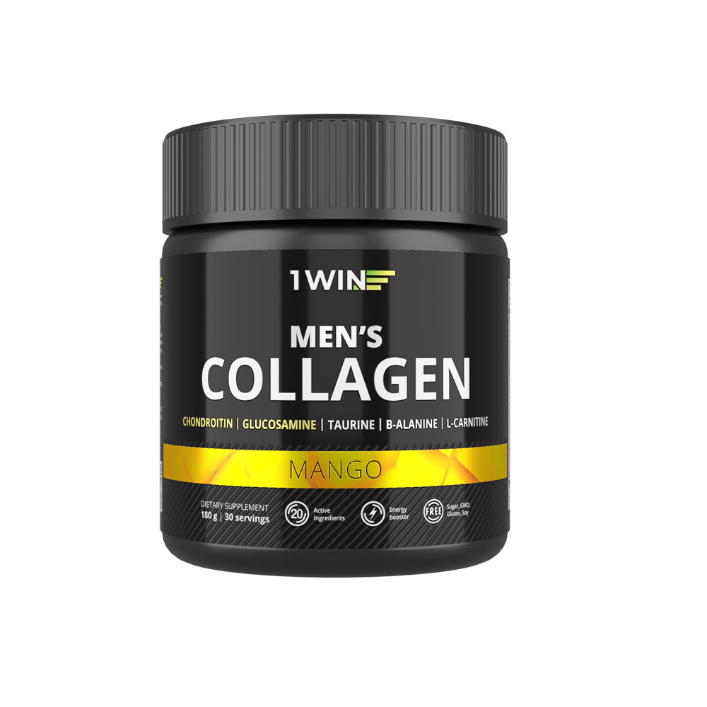 Коллаген комплекс 1WIN Collagen Men с 20 активными ингредиентами, Манго, 30 порций