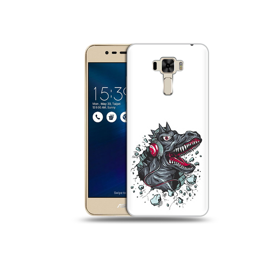Чехол MyPads Tocco для Asus ZenFone 3 Нарисованный динозавр в наушниках (PT40480.655.124)
