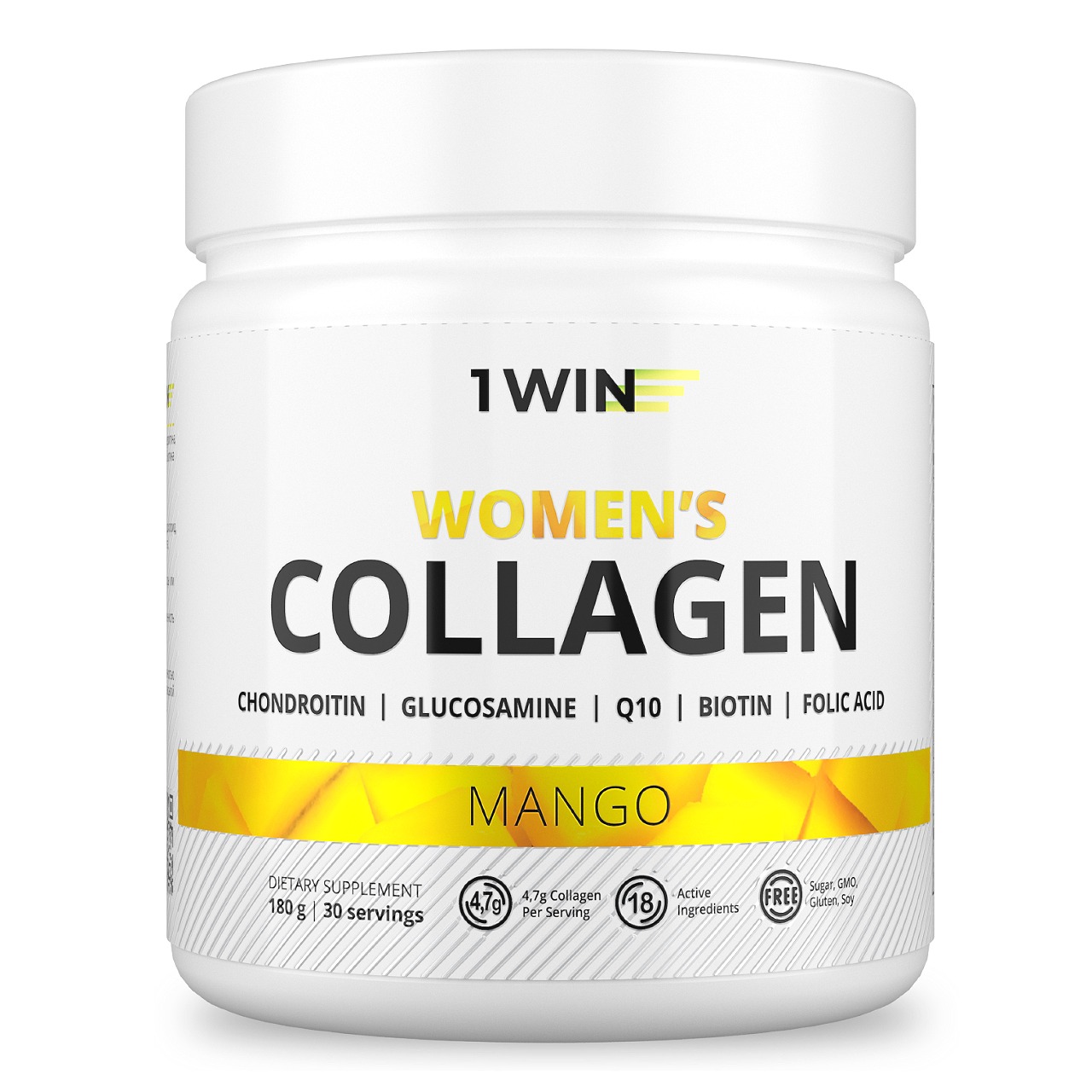 Коллаген комплекс 1WIN Collagen Women 18 активными ингредиентами, Манго, 30 порций