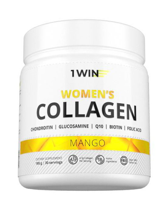 фото Коллаген комплекс 1win collagen women 18 активными ингредиентами, манго, 30 порций
