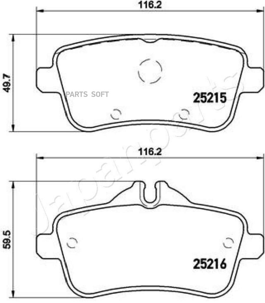 

Колодки тормозные MERCEDES GL X166/ML W166 задние 1шт JAPANPARTS PP-0517AF
