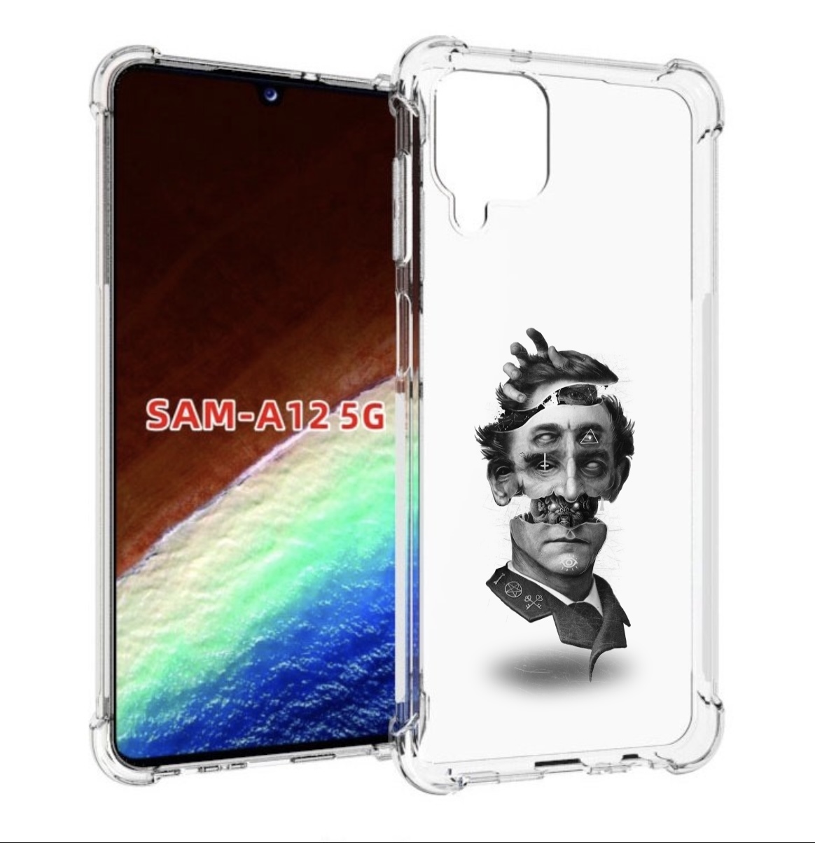

Чехол MyPads страшное лицо абстракция для Samsung Galaxy A12 (SM-A125F) 2020/21, Прозрачный, Tocco