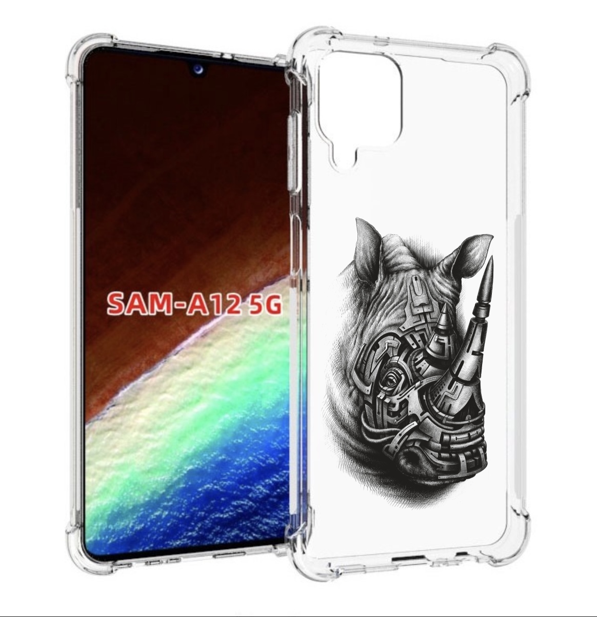 

Чехол MyPads стальной носорог для Samsung Galaxy A12 (SM-A125F) 2020/21/A12 Nacho SM-A127F, Прозрачный, Tocco