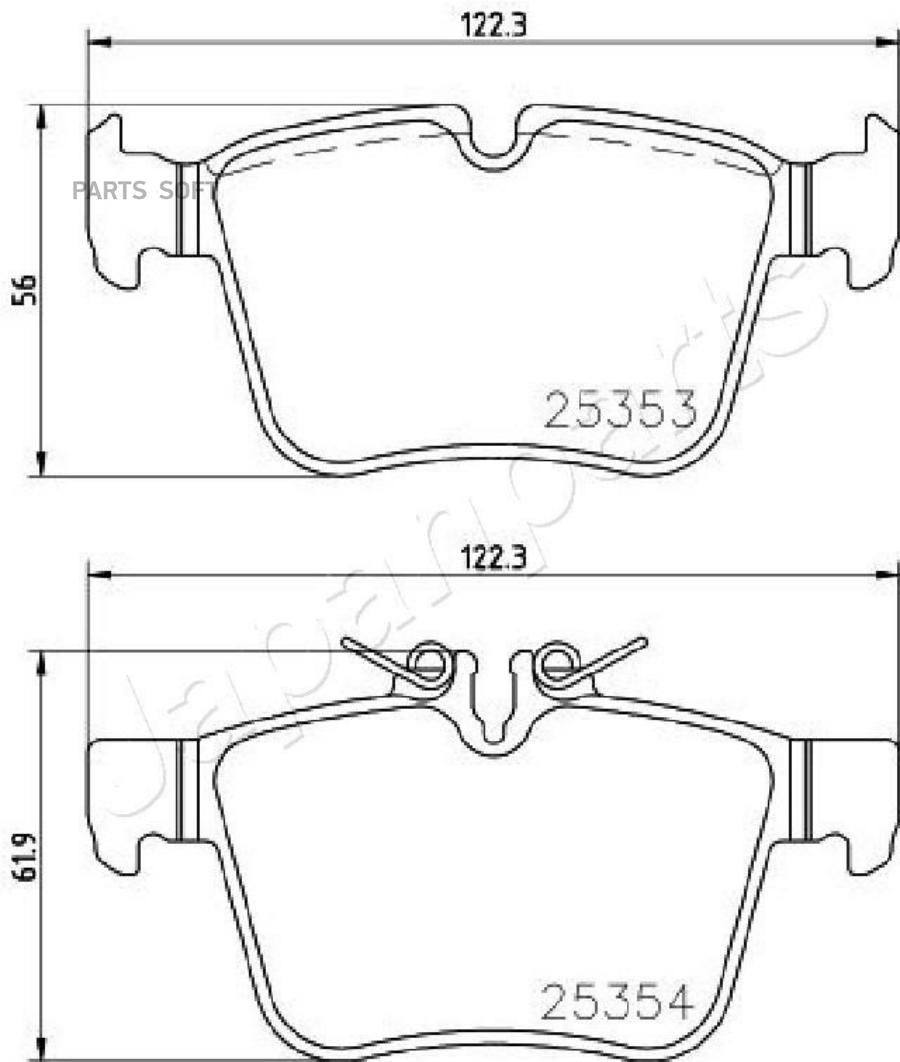 

Колодки тормозные MERCEDES W205 14- задние JAPANPARTS