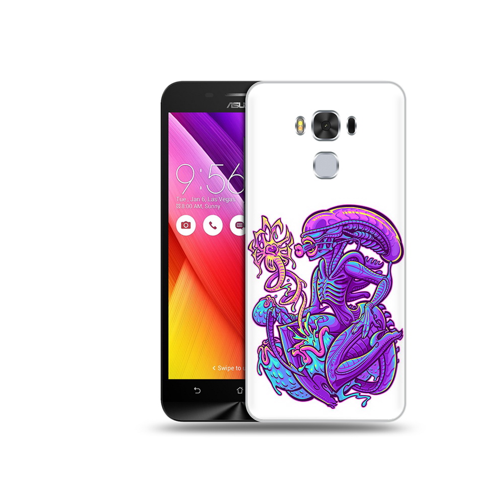 

Чехол MyPads Tocco для Asus ZenFone 3 чужой фиолетовый цвет (PT49951.654.693), Прозрачный, Tocco