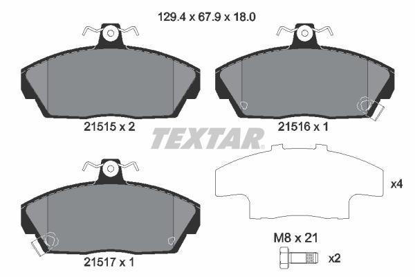 

Тормозные колодки Textar дисковые 2151503