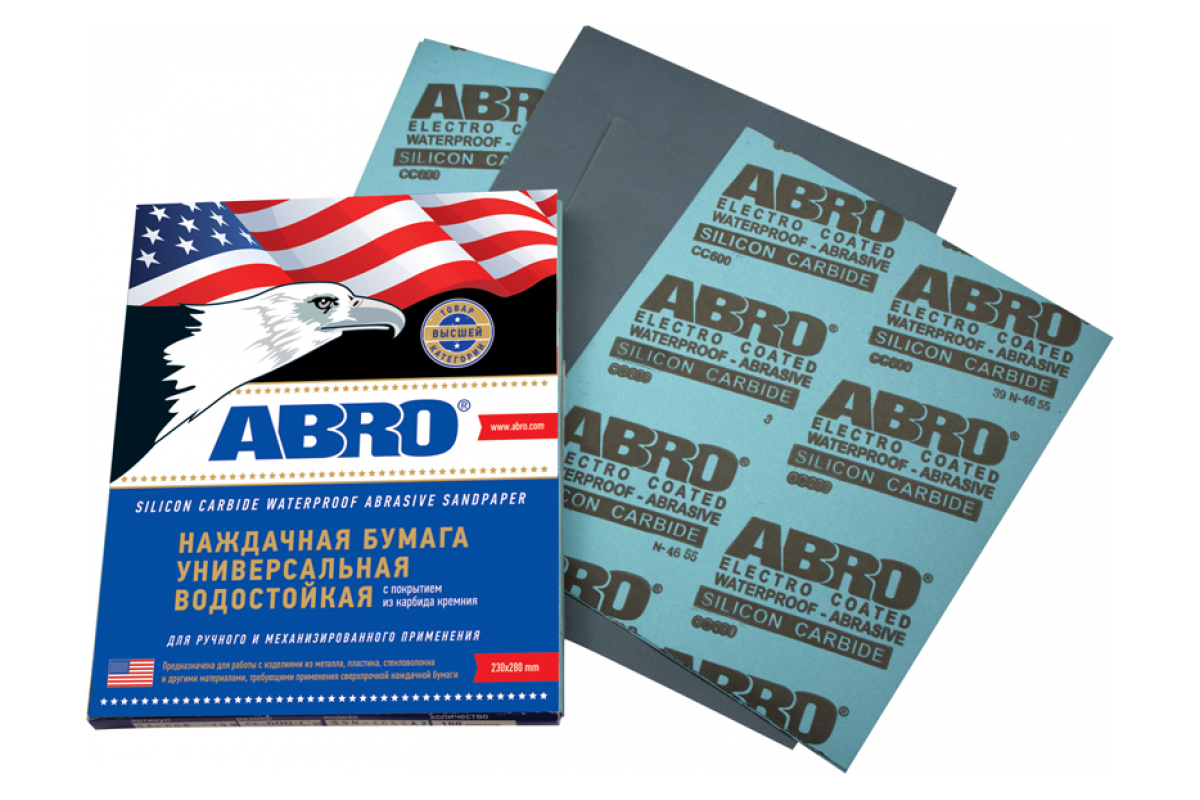 

Бумага Наждачная Abro Универсальная Водостойкая Р 600 ABRO арт. SA-600-100
