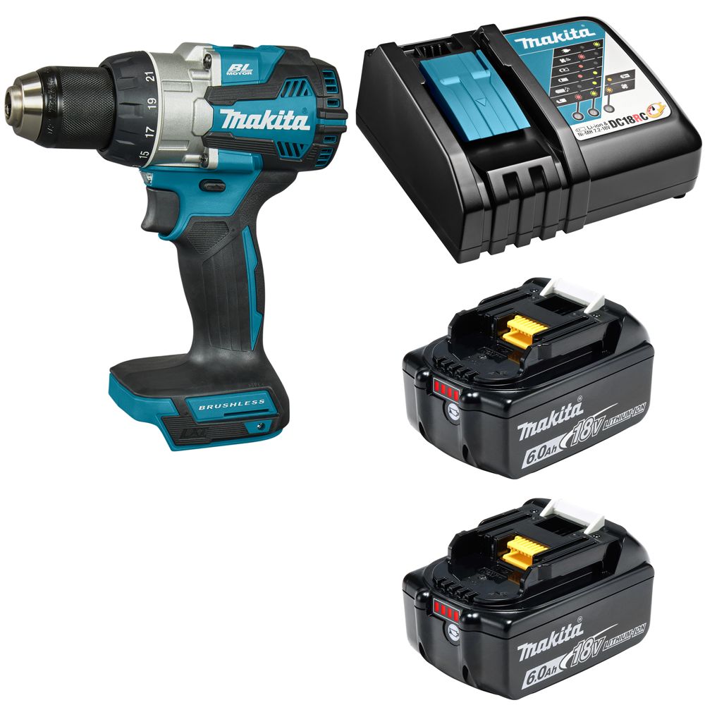 

Дрель-шуруповерт аккумуляторная Makita DDF489RGE, акк 2х6Ач, з/у