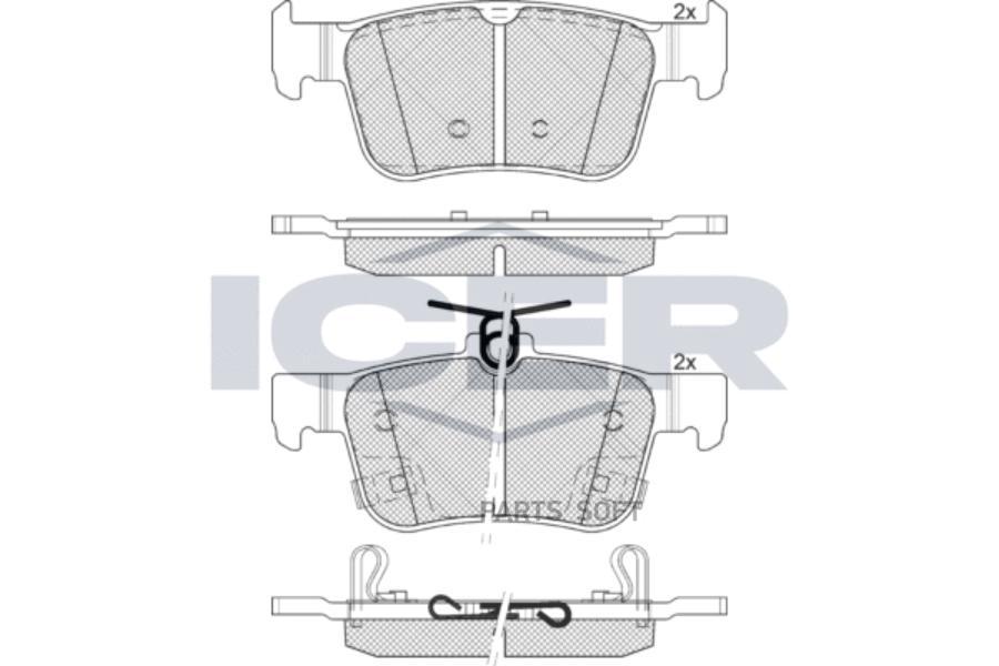 

Колодки тормозные дисковые задние \ Honda Civic, Haval F5/H4 1шт ICER 182315 182315