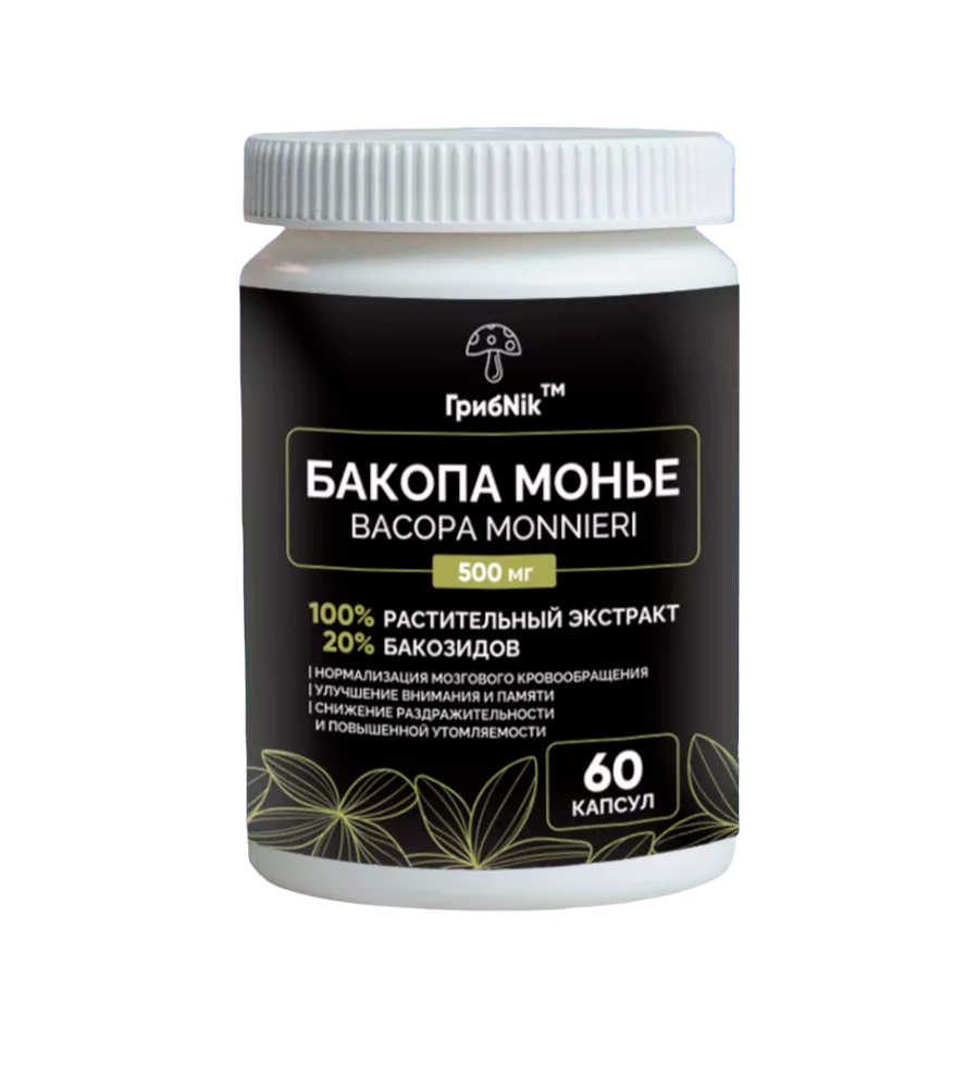 Бакопа Монье ГрибNik Bacopa Monnieri Брахми капсулы 400 мг 60 шт.