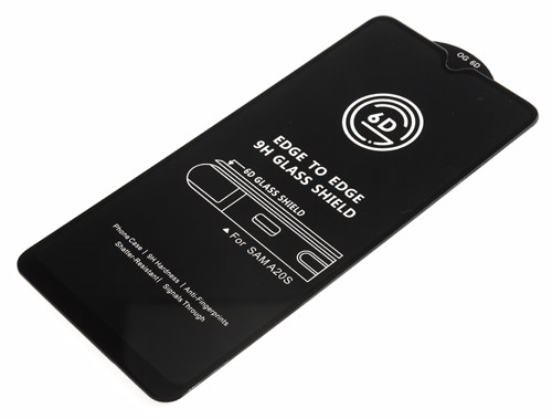 

Защитное стекло 9H Black для Samsung A20s черное т/у