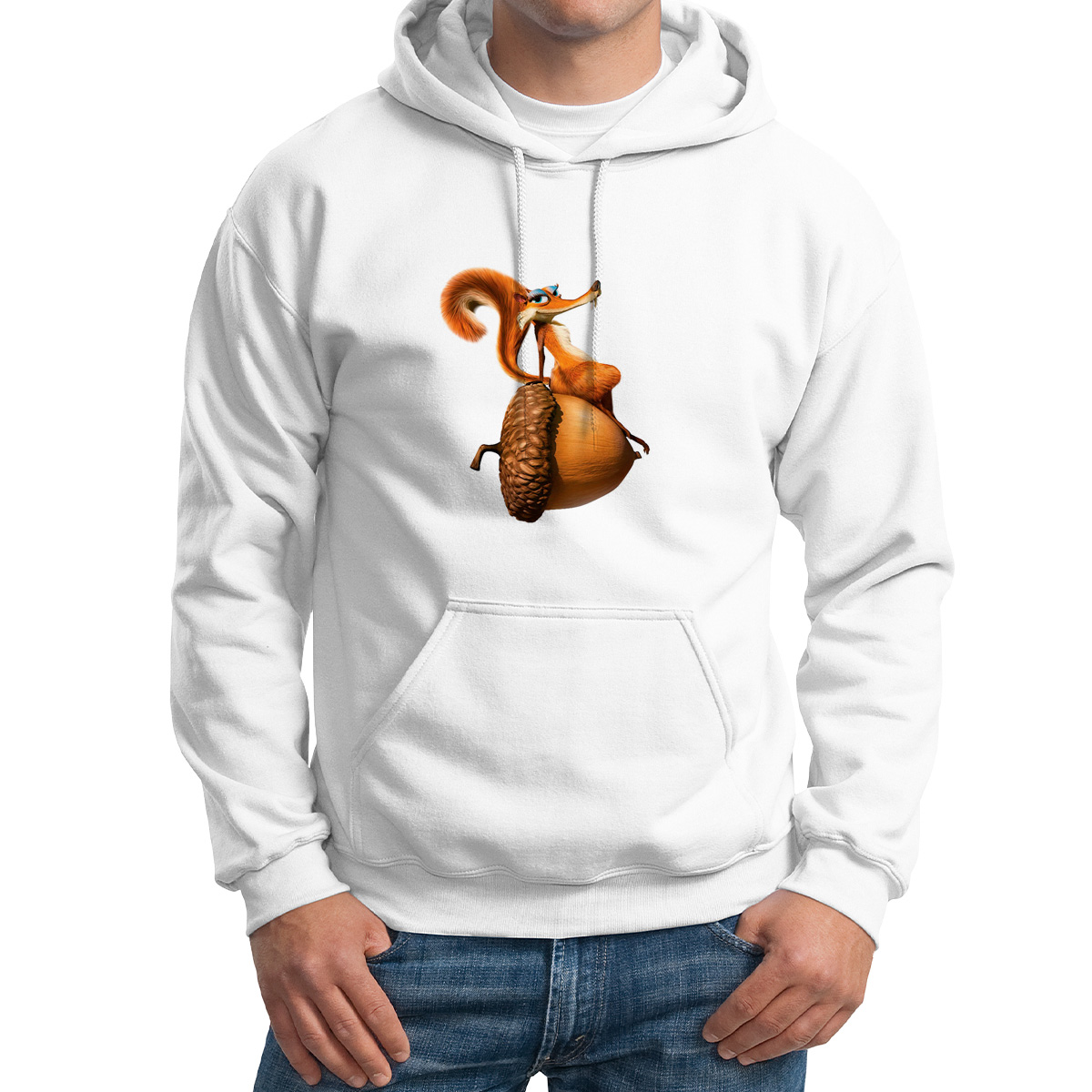 

Худи унисекс CoolPodarok Мультфильм.Белка белое 64 RU, CX64M0641715