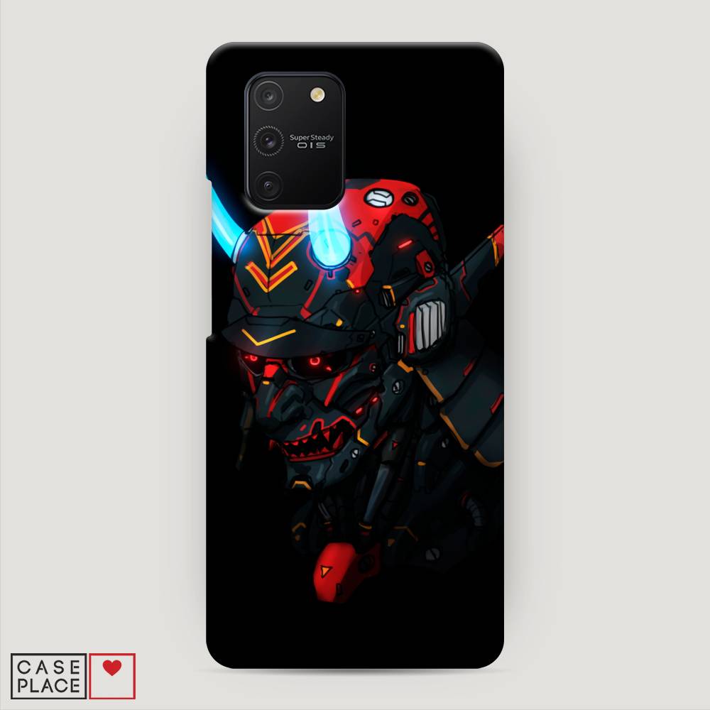 фото Пластиковый чехол "неоновый самурай" на samsung galaxy a91 awog