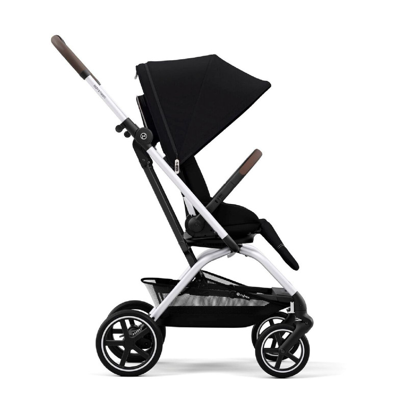 фото Cybex easy s twist+ 2 коляска прогулочная, рама silver, moon black с бампером