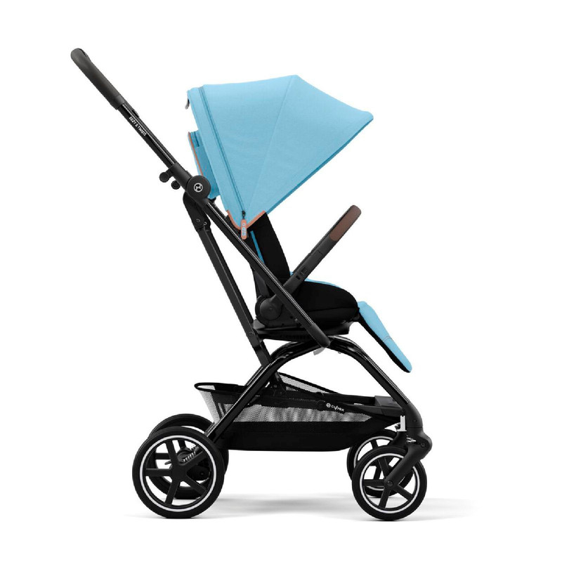 Cybex Easy S Twist+ 2 Коляска прогулочная, рама Black, Beach Blue с бампером прогулочная коляска cybex eezy s twist 2 slv с дождевиком и бампером