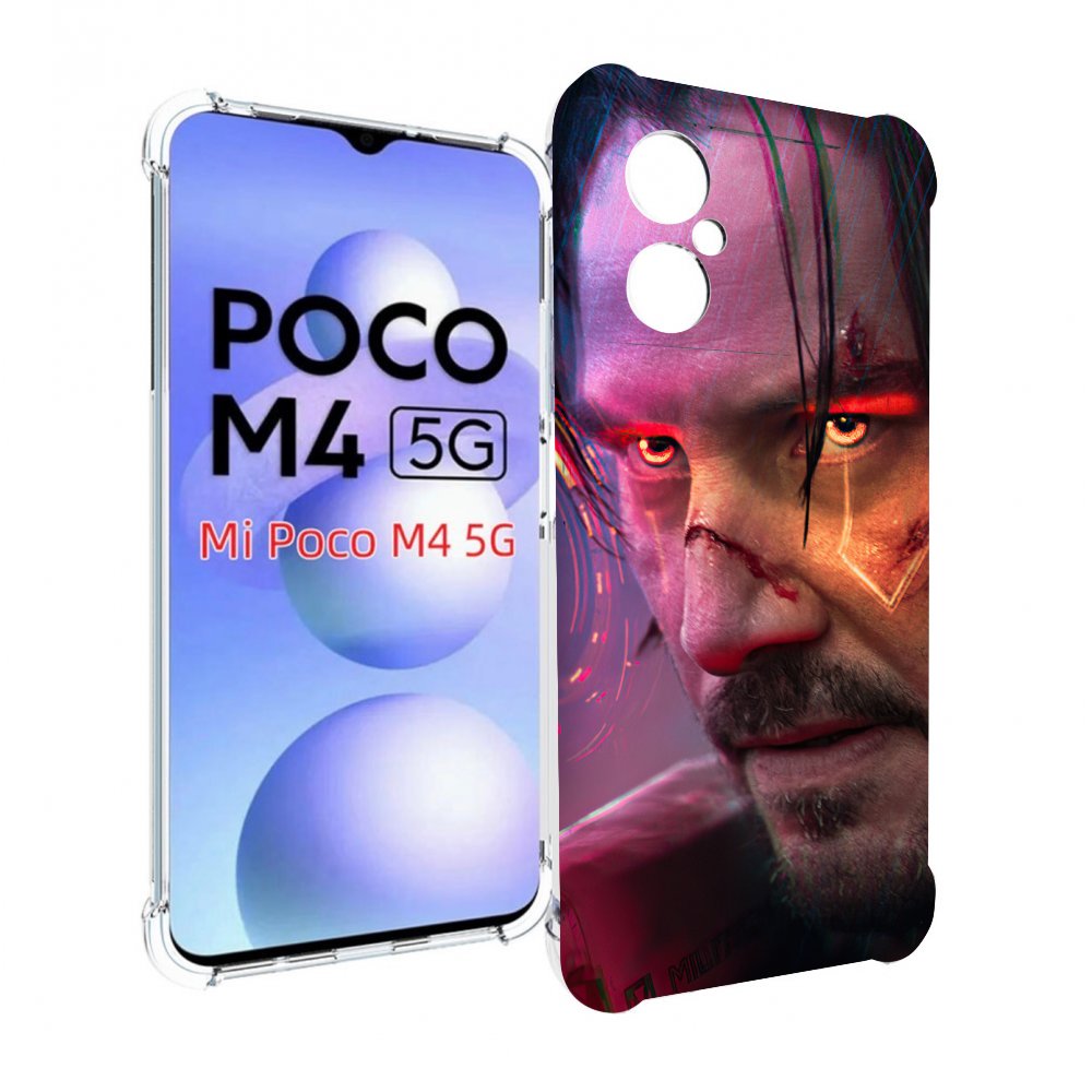 

Чехол MyPads cyberpunk 2077 Джонни Сильверхенд для Xiaomi Poco M4 5G, Прозрачный, Tocco